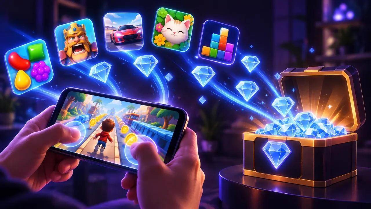 Playing mobile games and earning Credits on Clutch